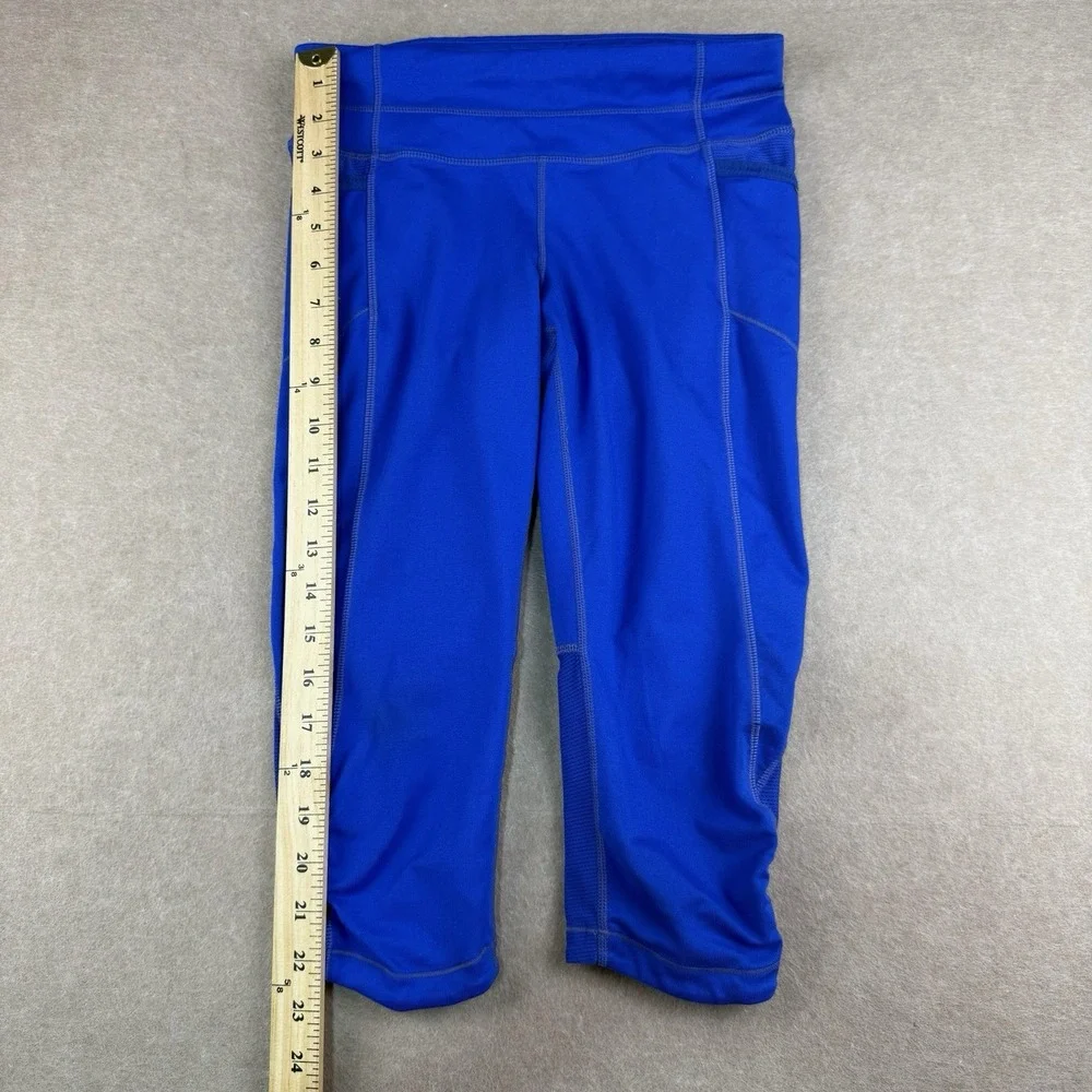 Athleta Leggings Womens Size XS Blue‎ Capri  Activewear Reflective Zip Pocket